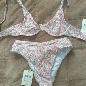 NWT Rhythm Floral Flower Bikini Set Top and Bottoms Size Small